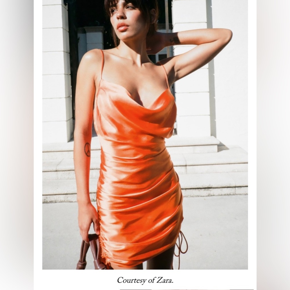 New with tags-mini satin effect Zara dress